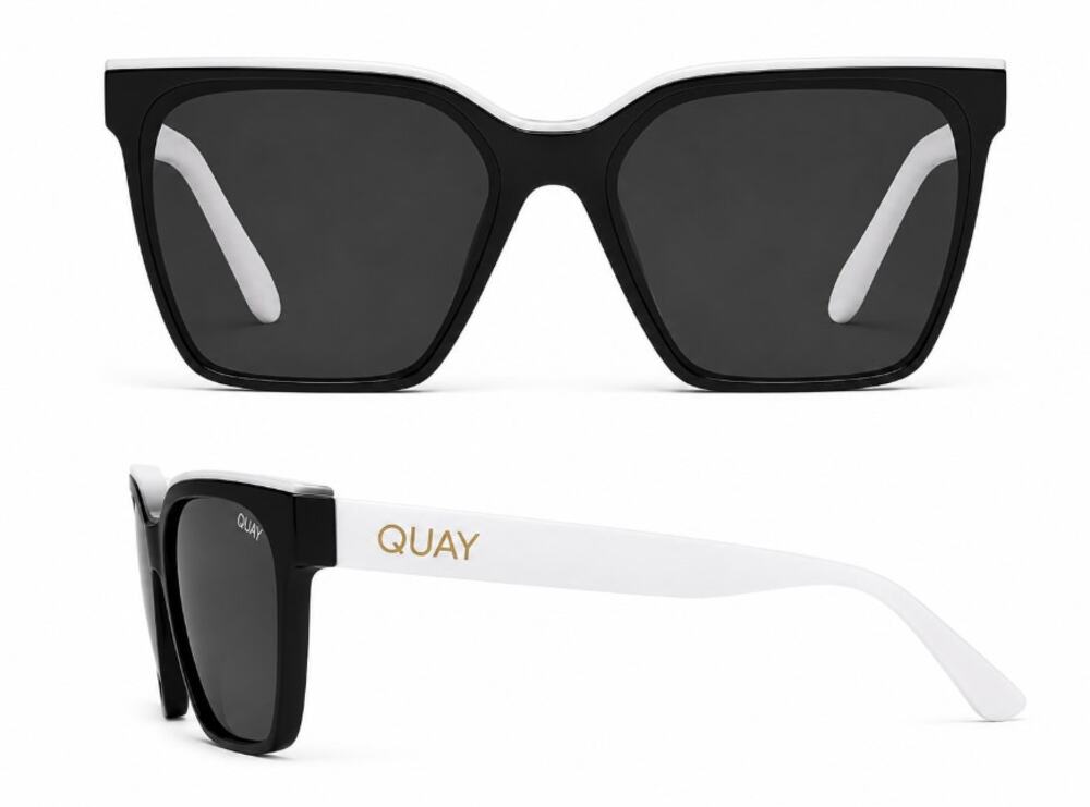 Quay Australia Two-Tone Black and White Square Sunglasses